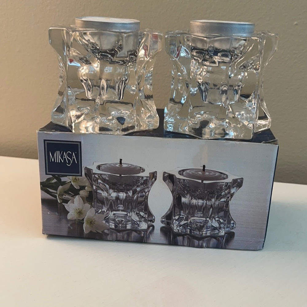 Mikasa sparkling star votive candleholders